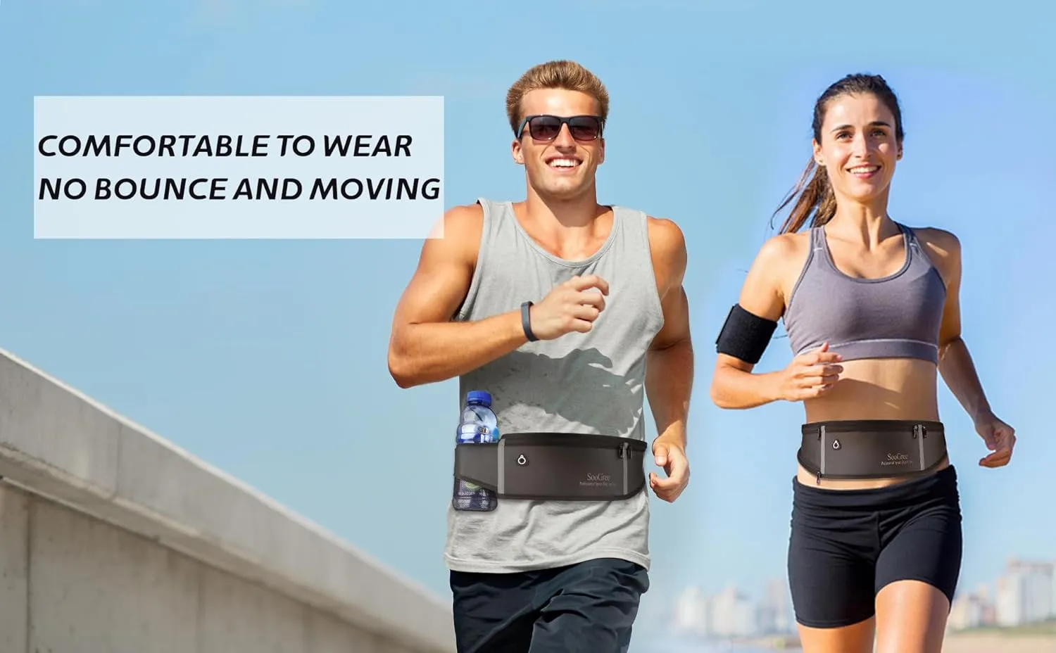 Men Women Running Belts,Slim Sport Belts,Waterproof Running Fanny Pack,Waterproof Running Waist Packs with Reflective Strip,Runner Belt for Running Walking Cycling Camping Gym (Orange)