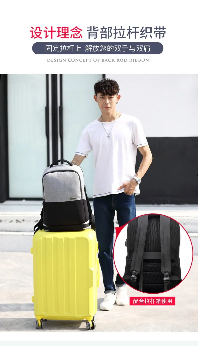 Men's outdoor business waterproof and wear-resistant computer backpack