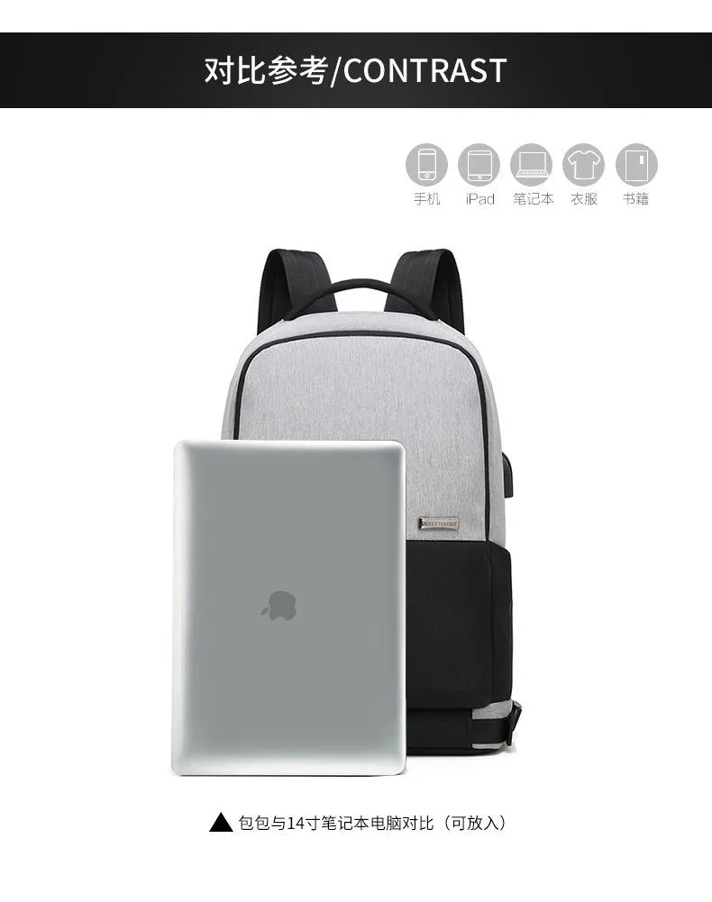 Men's outdoor business waterproof and wear-resistant computer backpack