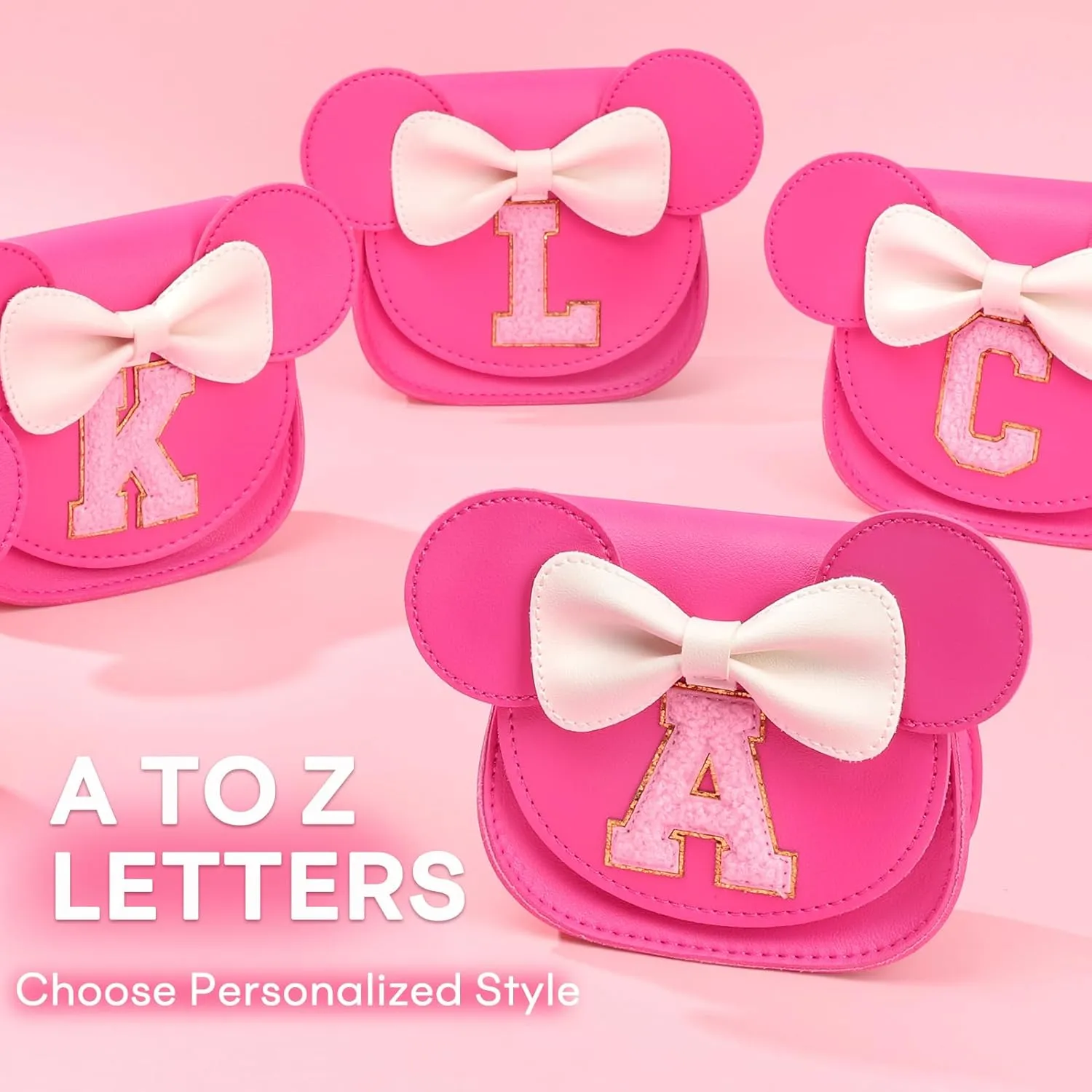 mibasies Toddler Purse Girl Gifts: Little Kids Gifts - Birthday Gifts for Girls 3-8 Mini Mouse Ears Bow Purse Hot Pink M