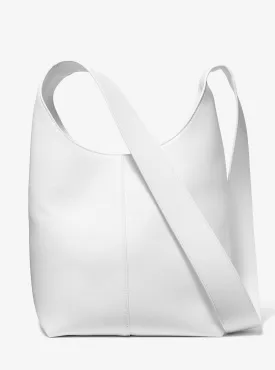 Michael Kors Dede Leather Hobo Bag Medium, White