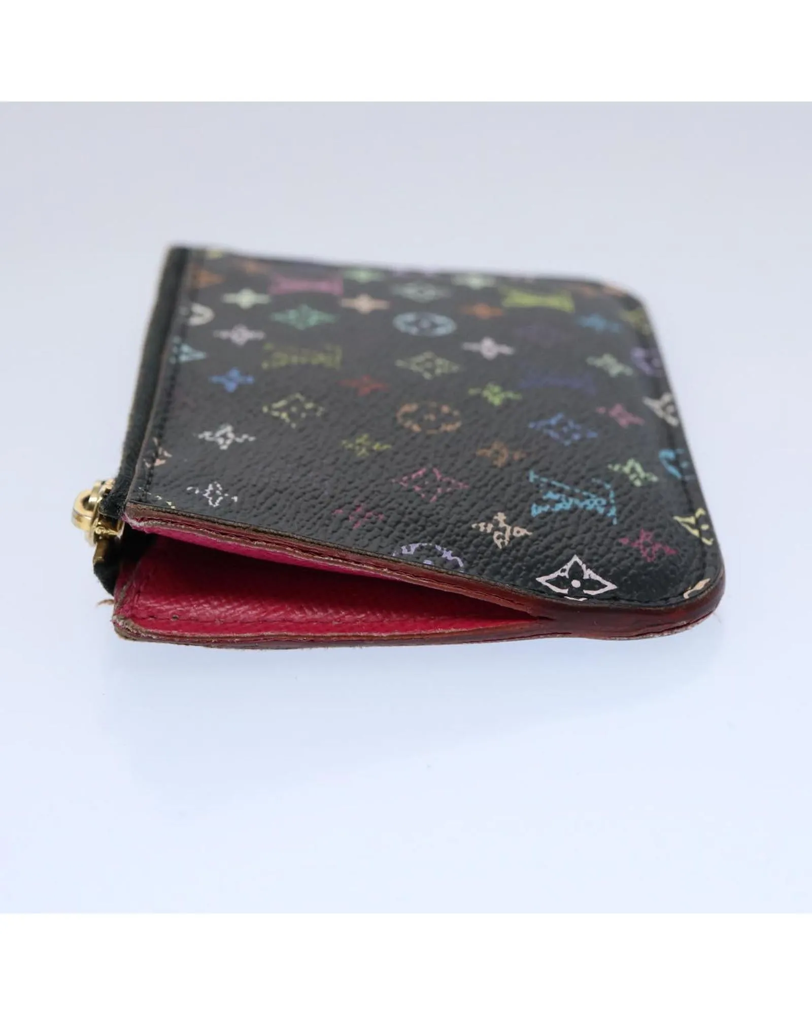 Monogram Multicolor Canvas Coin Purse - Black