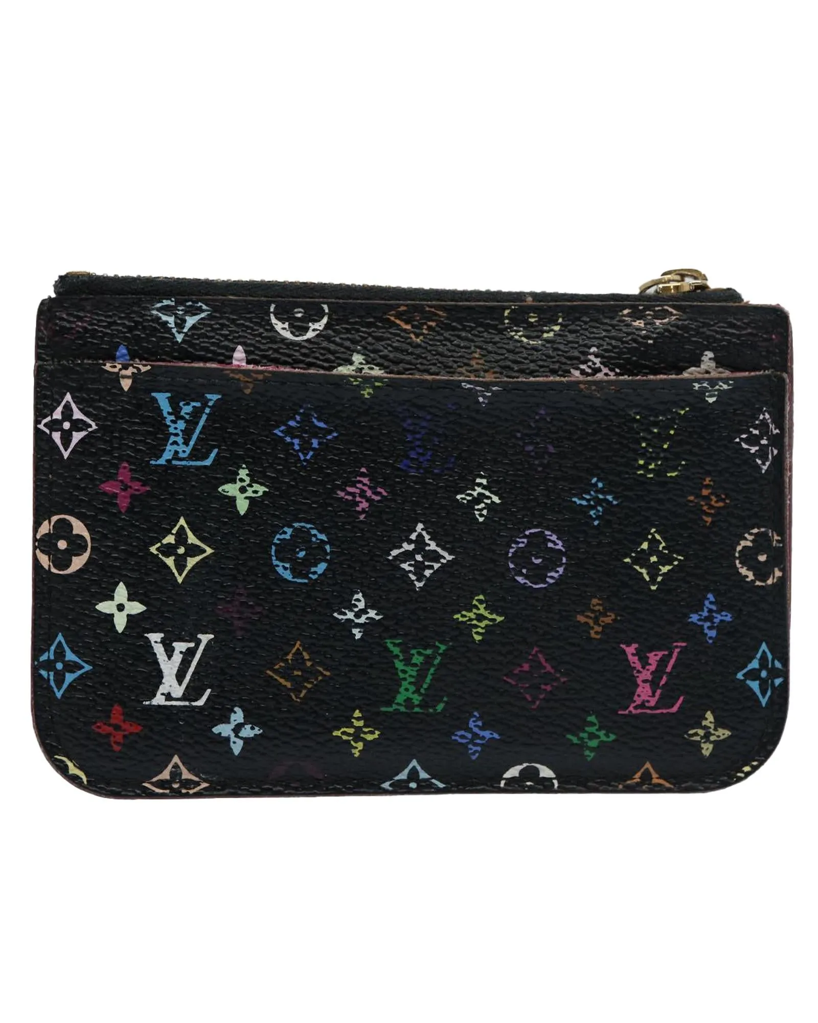 Monogram Multicolor Canvas Coin Purse - Black