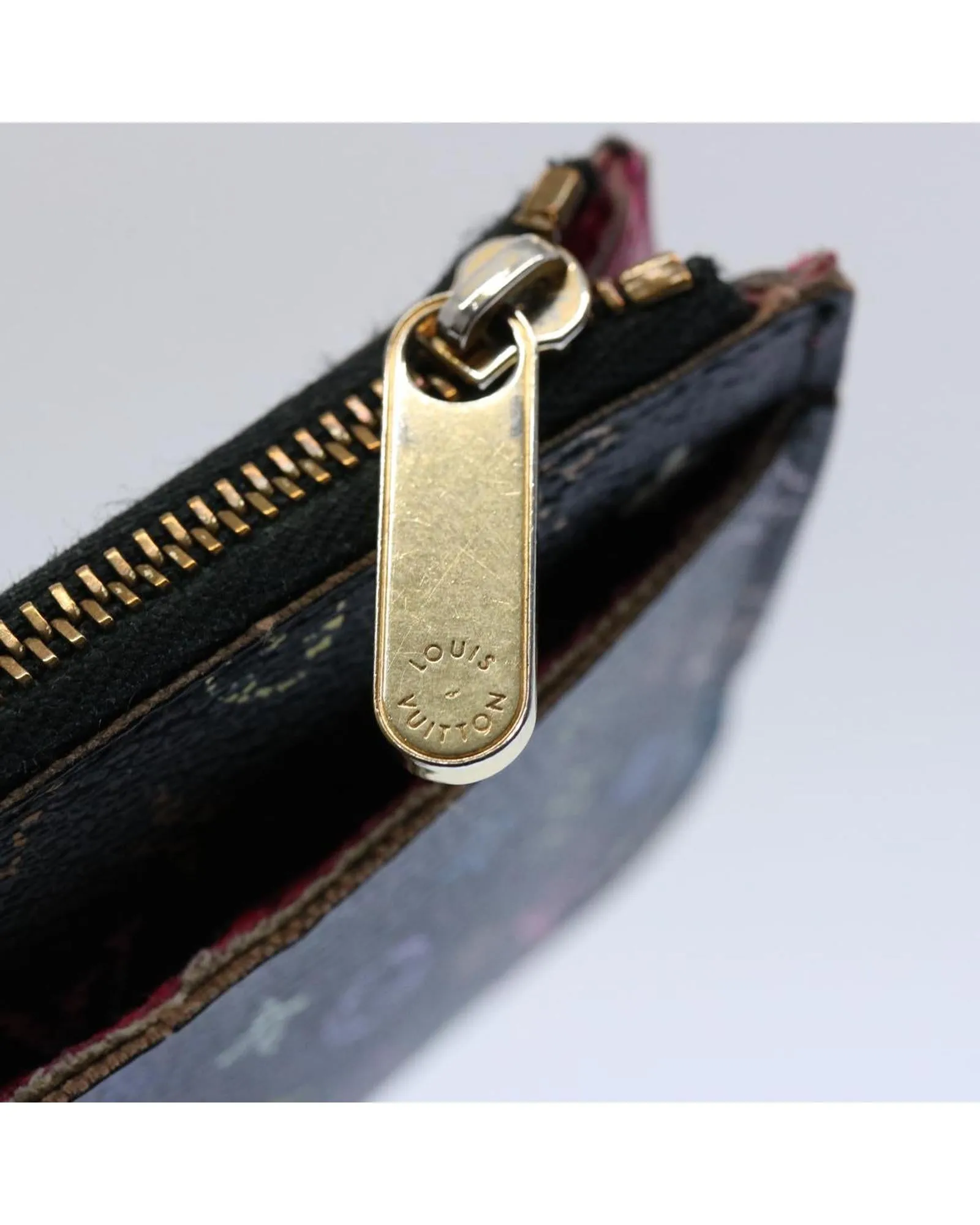 Monogram Multicolor Canvas Coin Purse - Black
