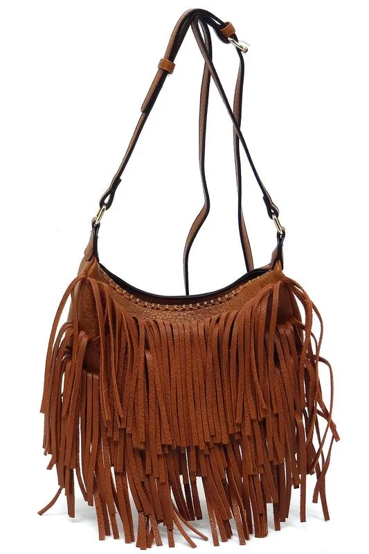 Nadine Fringe Hobo Bag