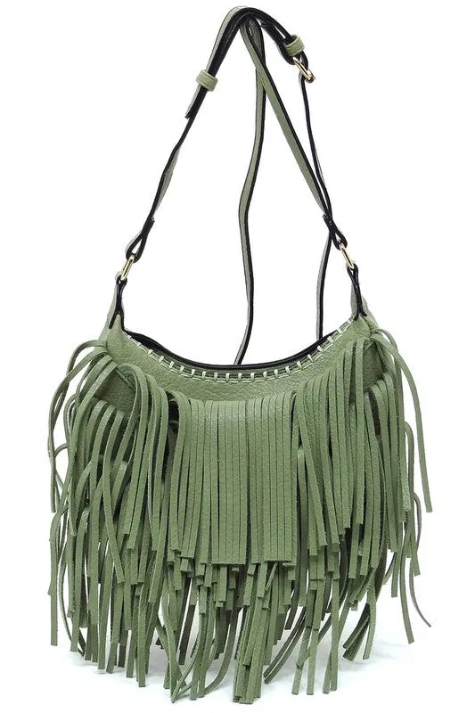 Nadine Fringe Hobo Bag