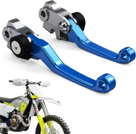 Power Parts Foldable Clutch & Front Brake Lever Set Compatible with KTM Husqvarna 350 450 SX SXR SXF XCF XCFW XCW EXC 125 150 200 250 300 350 500 SX XC EXC XCW SXF XCF EXC (SIX Days) 14-24 (Blue)