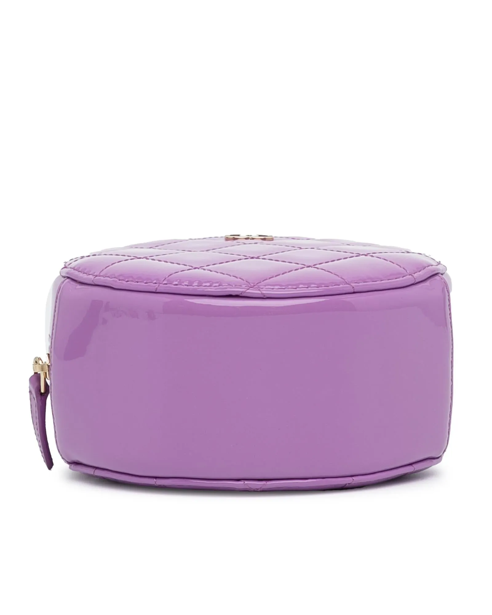 Quilted Patent Leather Crossbody Bag with Chain
