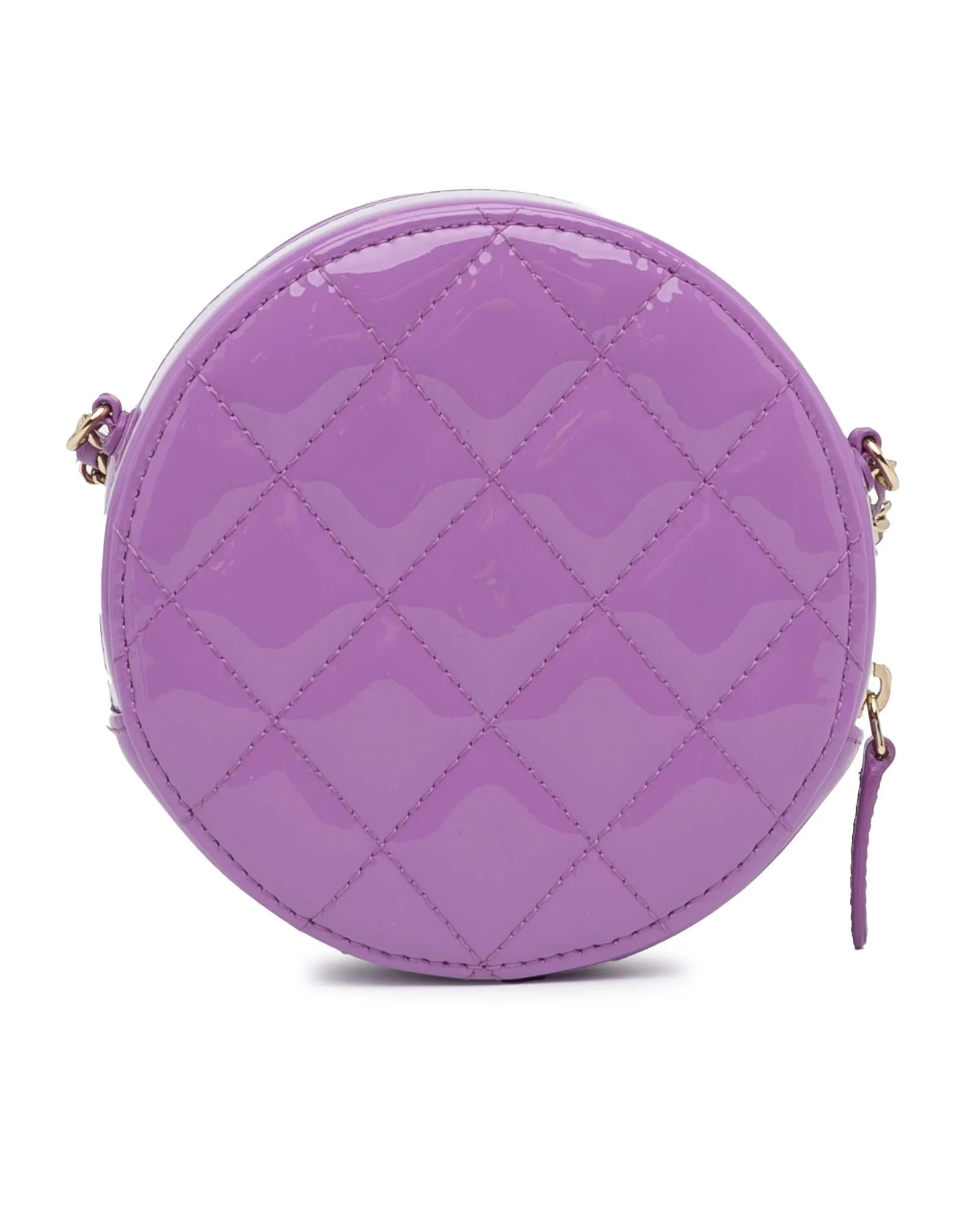 Quilted Patent Leather Crossbody Bag with Chain
