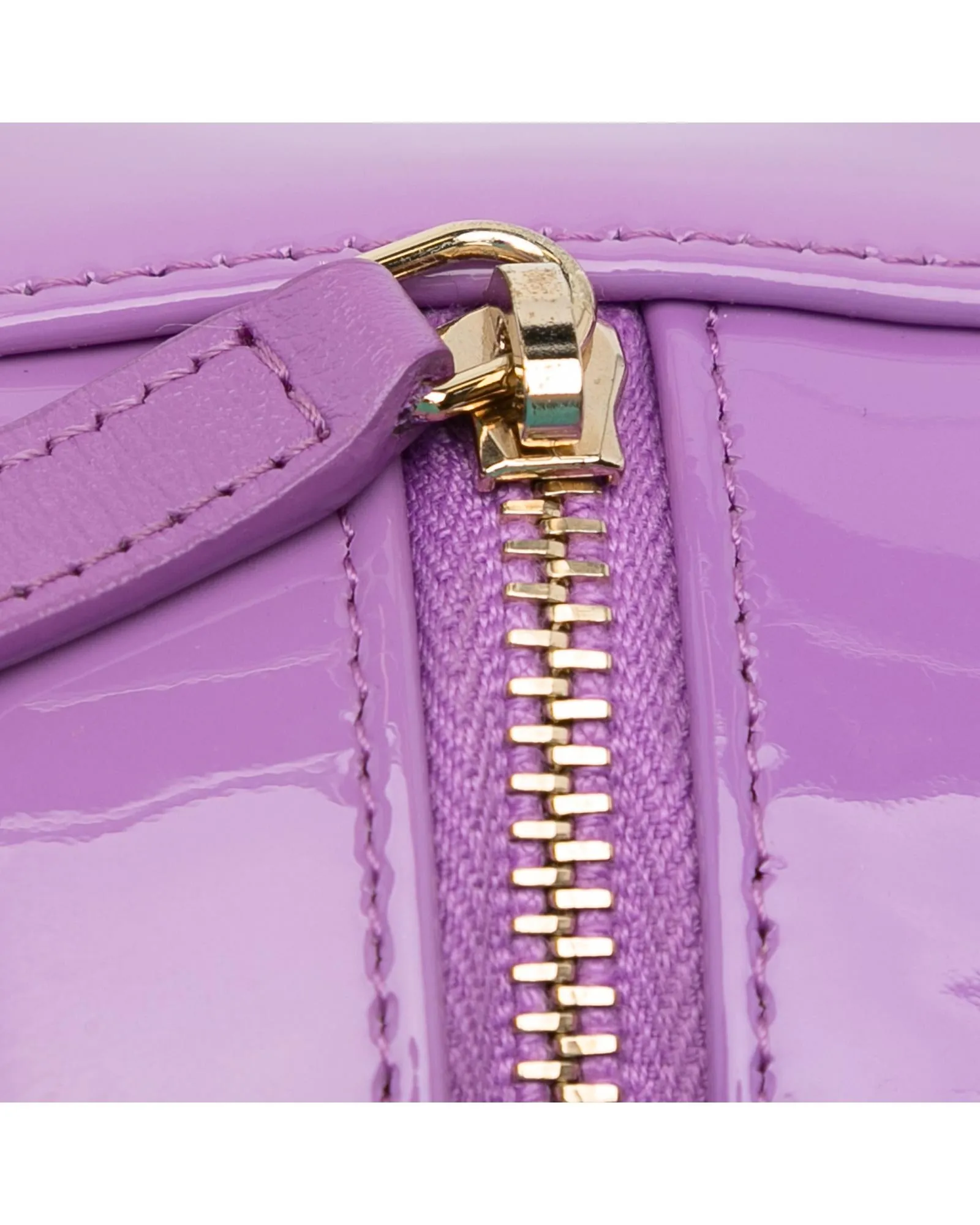 Quilted Patent Leather Crossbody Bag with Chain