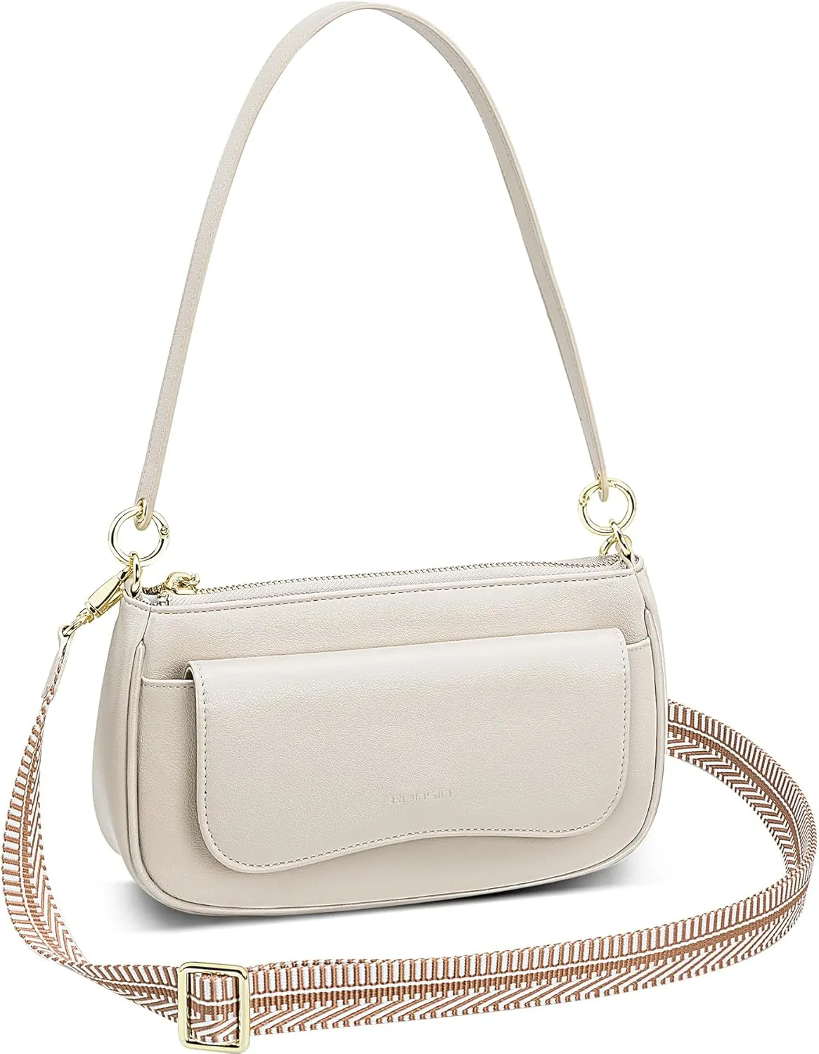 RONSIN Small Shoulder Bag for Women Mini Clutch Purse Tote Handbag Zipper Closure Crossbody Hobo Purse