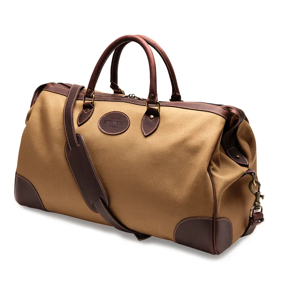 Sand and Havana Brown Overnight Bag