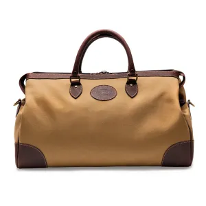 Sand and Havana Brown Overnight Bag