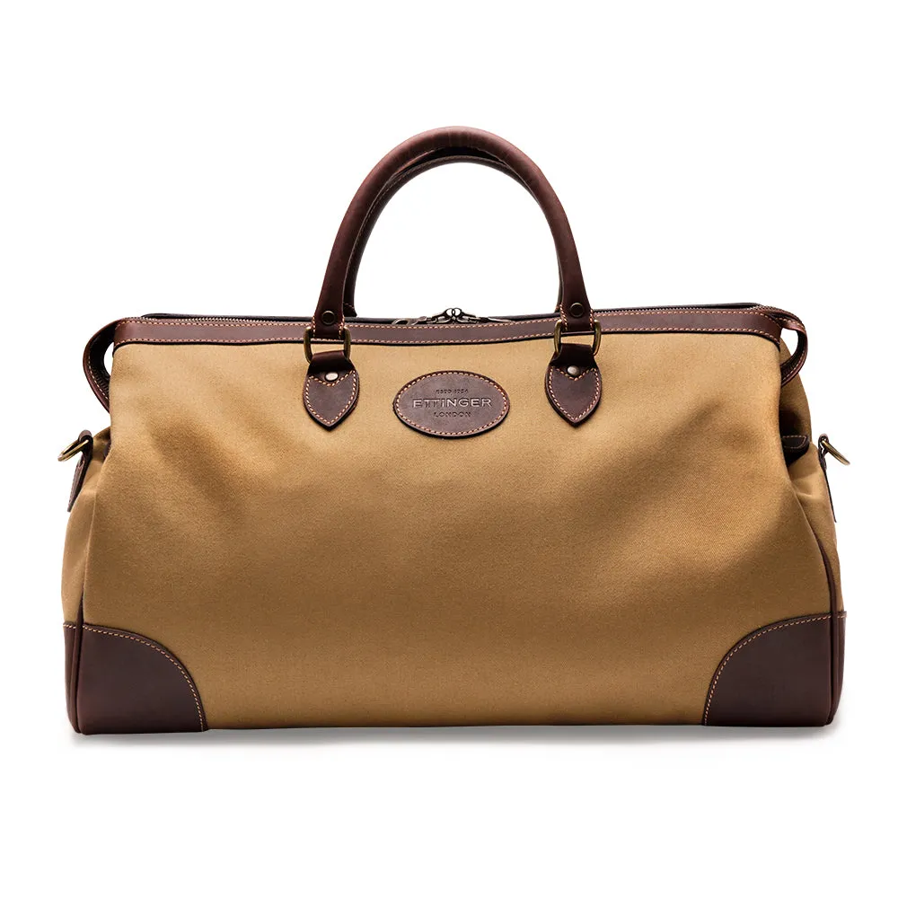 Sand and Havana Brown Overnight Bag