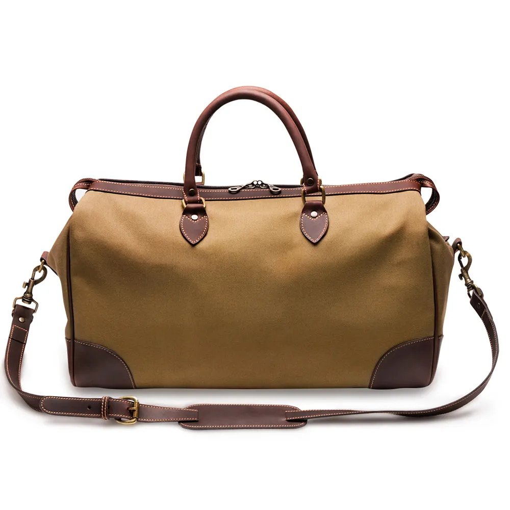 Sand and Havana Brown Overnight Bag