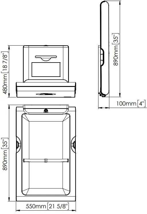 Saniflow CP0016V-ASTM BabyMedi White Plastic Baby Changing Station - Vertical