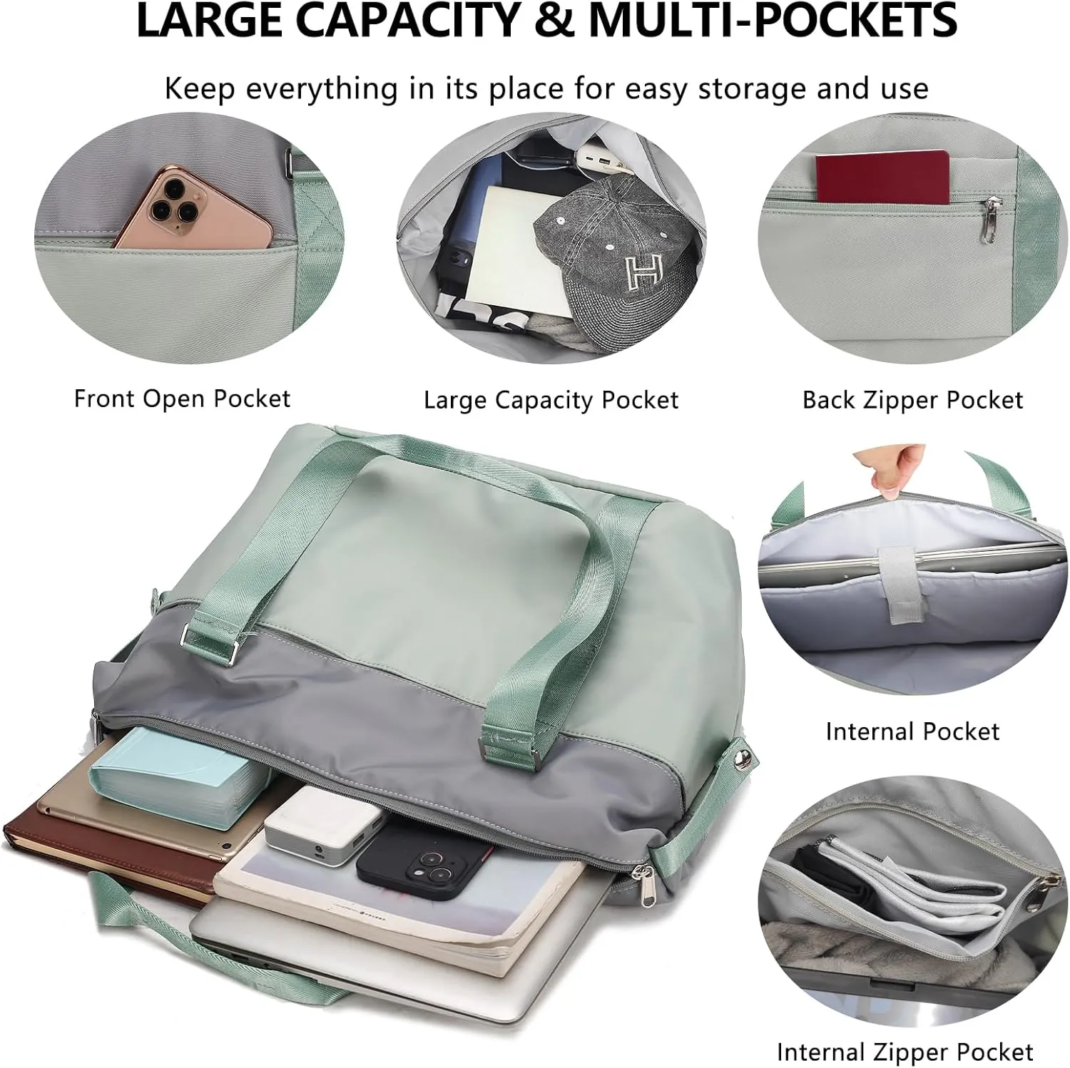 Small Travel Duffel Bag for Men Women, Portable Sports Tote Gym Bag, Personal Item Carry On Tote Weekender Bag for Airline Travel