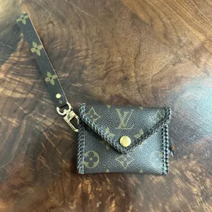 The Cardinal - Monogram Card Holder/Wallet/Wristlet in Chocolate