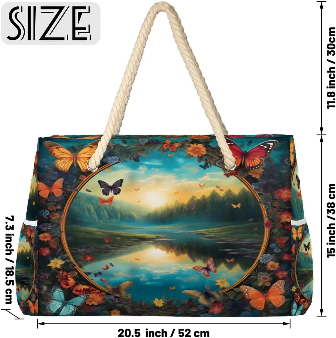 Tote Beach Bag for Women Large Zipper Beach Bags Waterproof Sandproof Gym Swim Pool Travel Bag