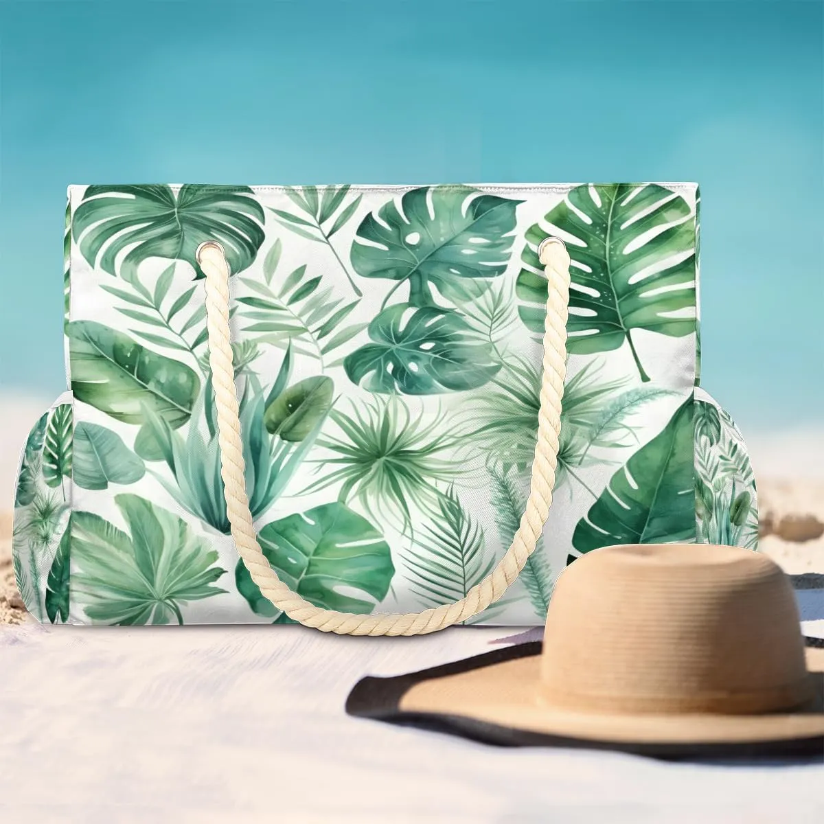 Tote Beach Bag for Women Large Zipper Beach Bags Waterproof Sandproof Gym Swim Pool Travel Bag