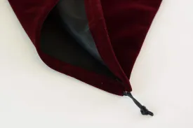 Velvet Cremation Urn Bag Drawstring Closure - Adult Cremation Urn (Burgundy)