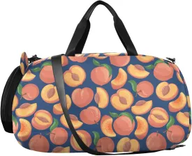 VIGTRO Spring Peach Fruit Pattern Kids Overnight Travel Duffel Bag Sport Gym Bag for Boys Girls with Shoe Compartment, Carry On Weekender Luggage Bag for Dance Swim Yoga