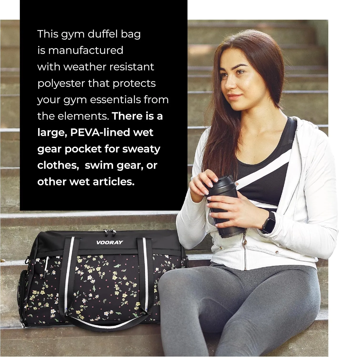 Vooray 25L Trainer Duffel Bag  Lightweight Travel Bag with Shoe Pocket, Ideal for Women and Men, Sports, Gym, Overnight Trips, Football, Traveling, Hospital, and Workouts