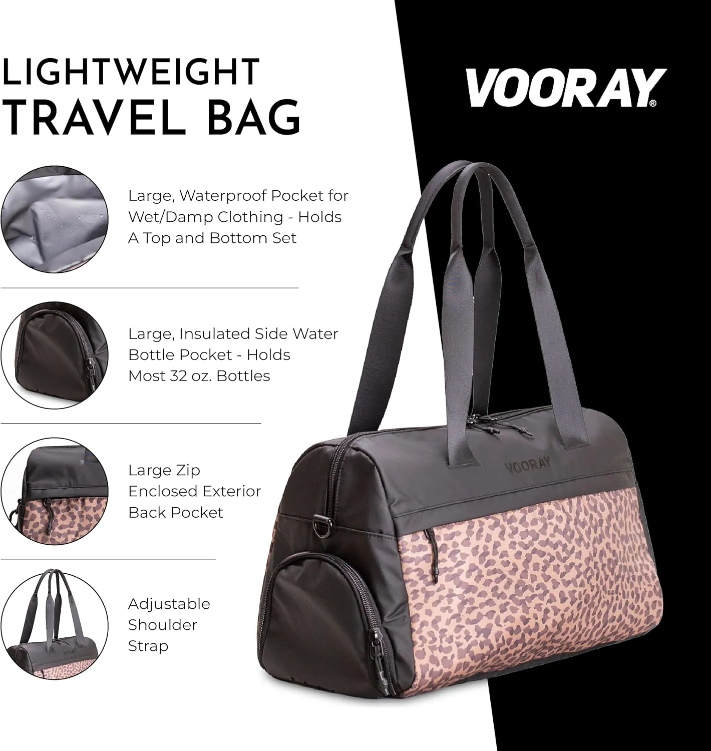 Vooray 25L Trainer Duffel Bag  Lightweight Travel Duffel for Women and Men with Shoe Pocket, Workout Bag, Weekender for Overnight, Football, Traveling, or Hospital Use