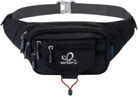 WATERFLY Large Fanny Pack Waist Bag: Multipocket Woman Man Waist Pack Runner Hip Pouch Purse Belt Bag Water Resistant Bum Bag Fit All Phones for Walking Jogging Running Cycling Travelling Hiking