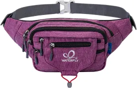 WATERFLY Large Fanny Pack Waist Bag: Multipocket Woman Man Waist Pack Runner Hip Pouch Purse Belt Bag Water Resistant Bum Bag Fit All Phones for Walking Jogging Running Cycling Travelling Hiking