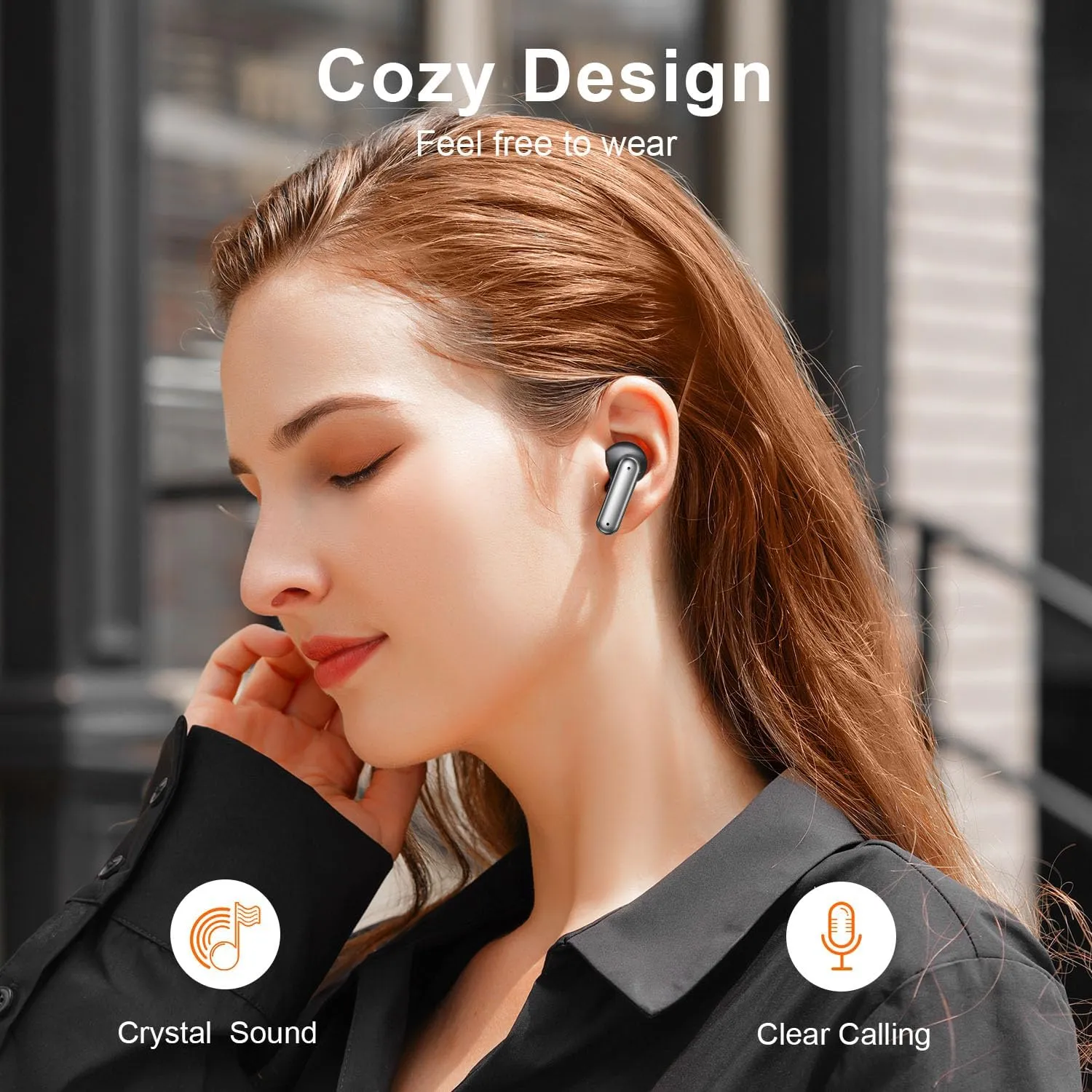 ZIUTY Wireless Earbuds, 2025 Bluetooth Headphones, 50hrs Stereo Deep Bass Ear Buds with Power Display Charging Case, buit in Mic, IPX5 Waterproof Headset for iPhone Andriod Phones